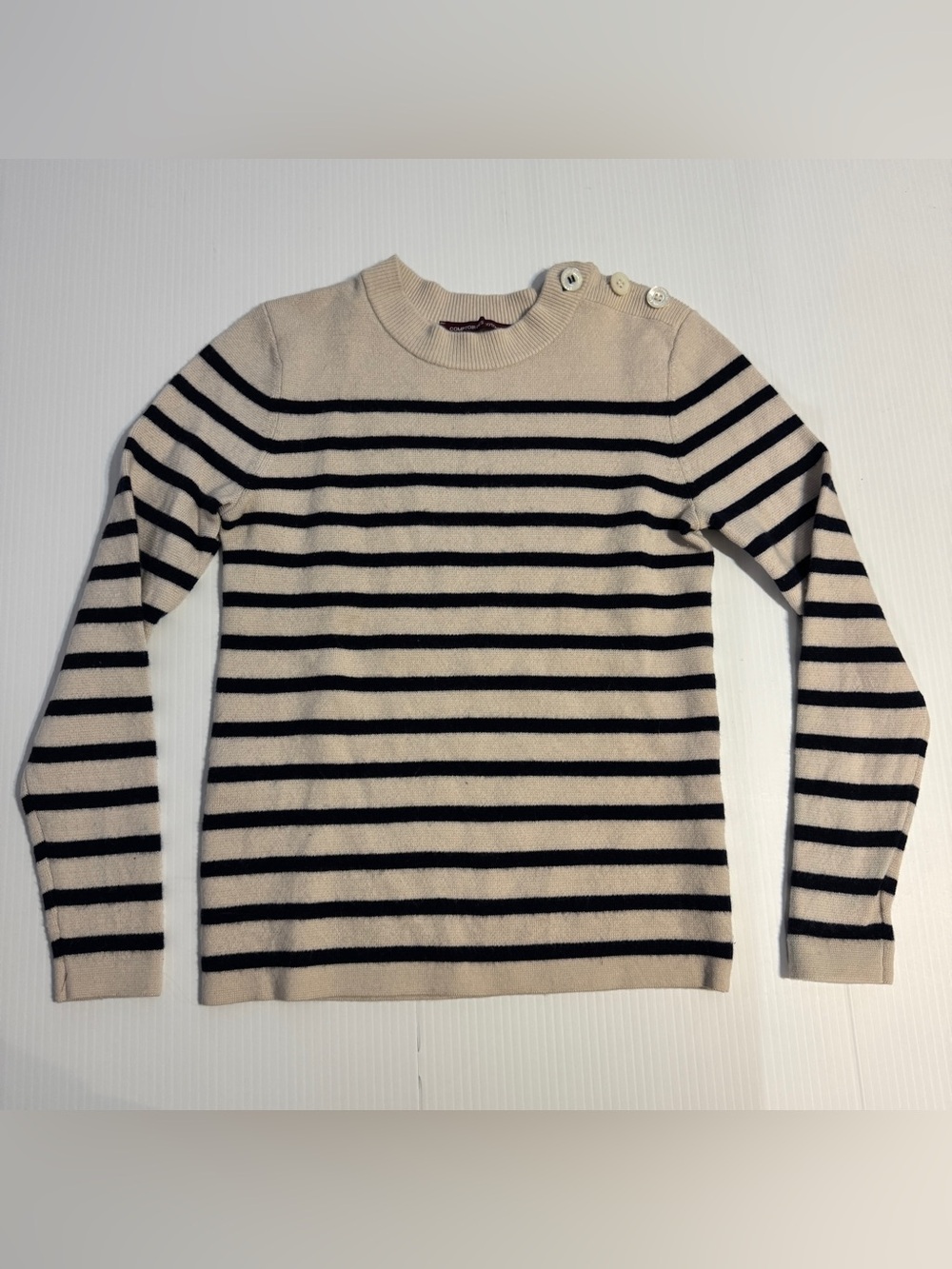 Comptoir des Cotonniers Maddy Merino Wool Striped Sweater French Girl XS